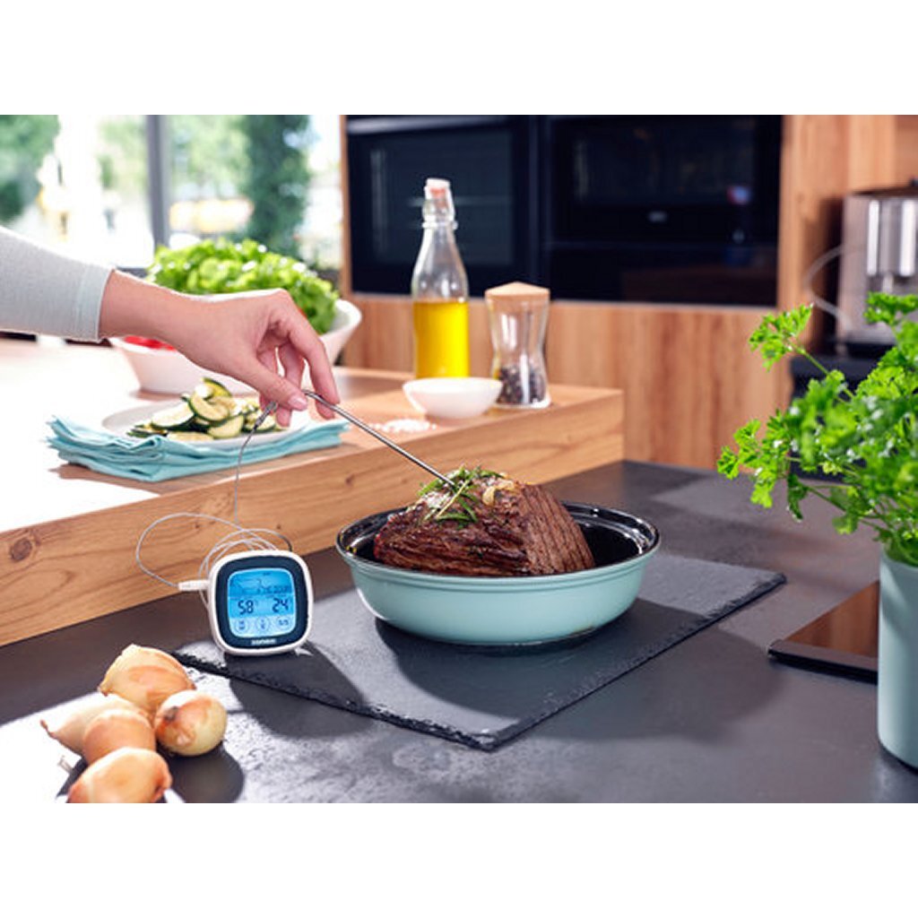 Leifheit 3223 digitaler Ofen und Grill -Thermometer weiß grau