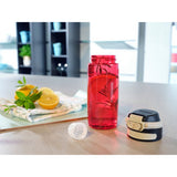 Leifheit 3263 Flip Tritan Trinkflasche 550 ml rot