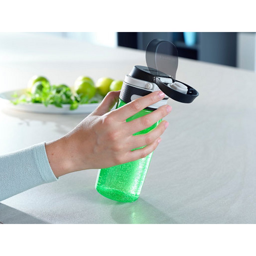 Leifheit 3267 Flip Tritan Trinkflasche 550 ml grün