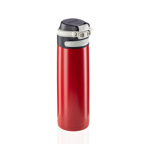Leifheit Thermoskanne Flip Cup - 600 ml - Edelstahl - Rot