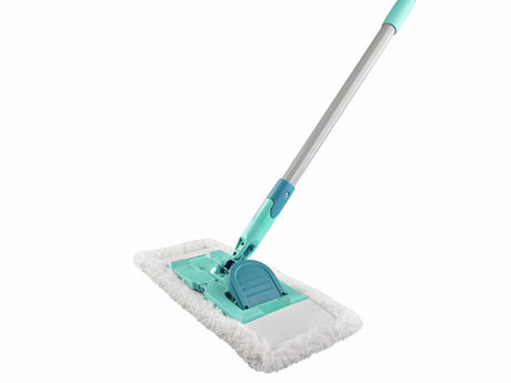 Leifheit Super Duster Bodenreiniger – 33 cm – Starter-Set Bodenwischer mit Staubtuch – 100-fach waschbar