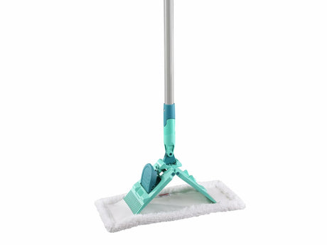 Leifheit Super Duster Bodenreiniger – 33 cm – Starter-Set Bodenwischer mit Staubtuch – 100-fach waschbar