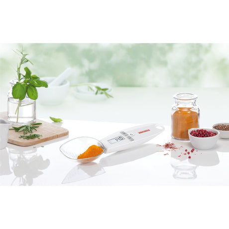 Soehnle Cooking Star Löffelwaage – digitale Küchenwaage – 0,1 Genauigkeit – bis 500 Gramm – weiß