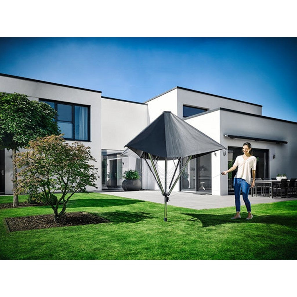 Leifheit Wäschespinne Leifheit 82100 LinoProtect 400 mit Dach, silbergrau