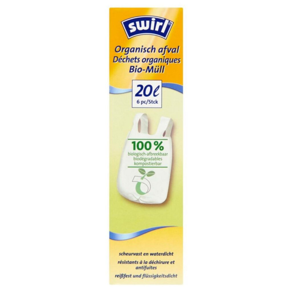 Swirl Bio-Tretmüllbeutel mit Griff 20 l, 6 Stück