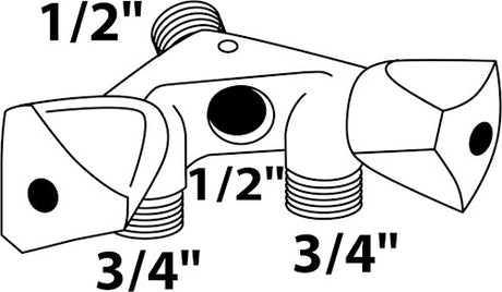 Kirchhoff Geräteanschluss-Wandventildose, 1 2 et x 3 4 et x 1 2 it, mit Rückschlagventil - 986321113