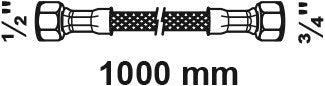 Kirchhoff flexibler Schlauch 1000 mm, 3 4 it x 1 2 it – 98628625