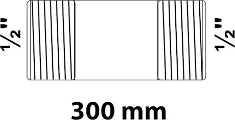 Kirchhoff Schmiedeeisen-Rohrnippel, verzinkt, 1 2 x 300 mm, (23) - 989822555
