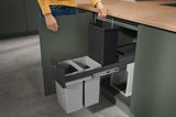 Hailo inbouwemmer eco-line trio l 3x10l staal zwart