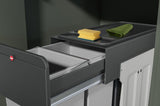 Hailo inbouwemmer eco-line trio l 3x10l staal zwart