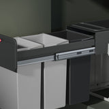 Hailo inbouwemmer eco-line trio l 3x10l staal zwart