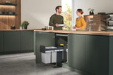 Hailo inbouwemmer eco-line trio l 3x10l staal zwart