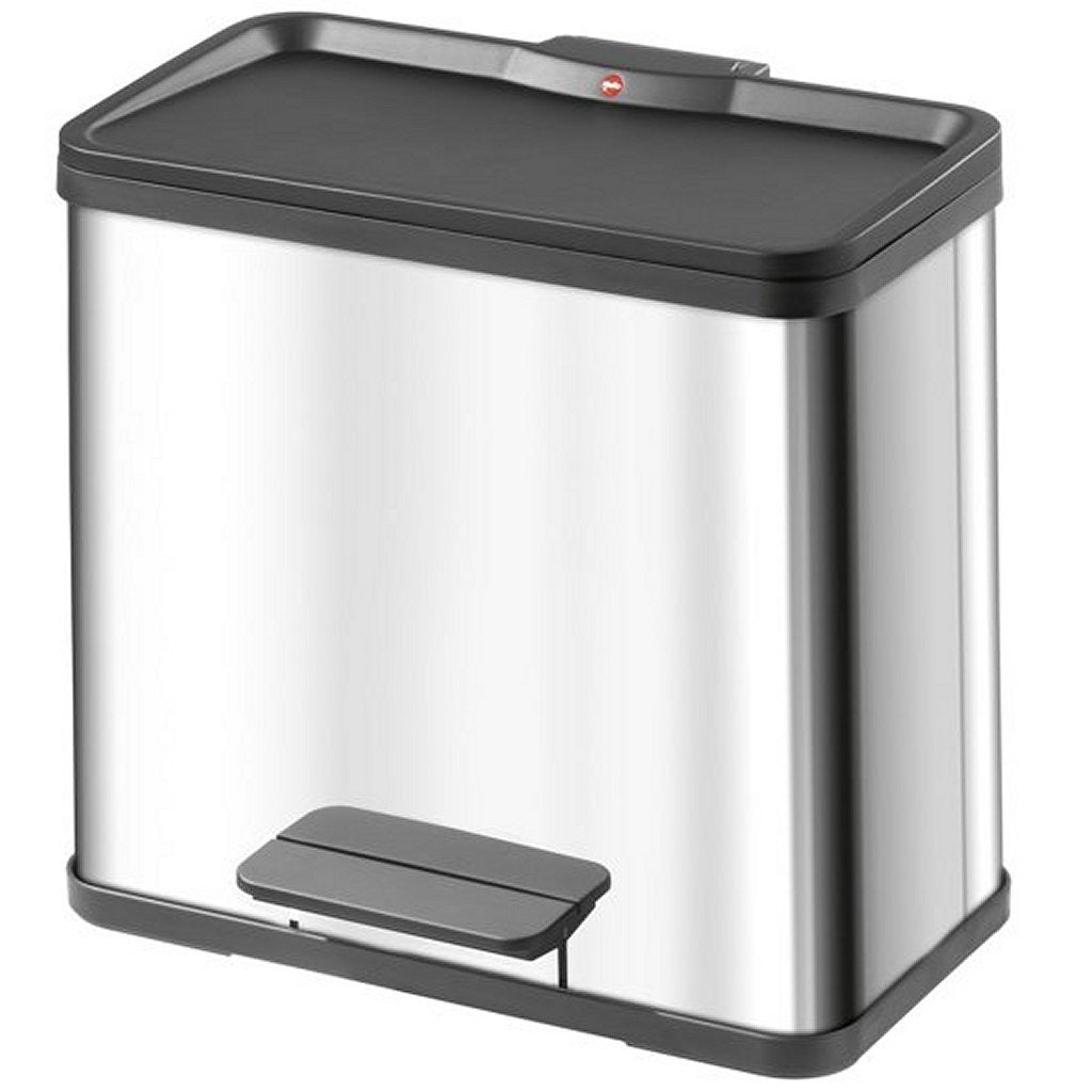 Hailo 0630-200 öko duo plus l Treteimer 17+9l Edelstahl schwarz