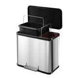 Hailo 0630-200 öko duo plus l Treteimer 17+9l Edelstahl schwarz