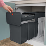 Hailo 0310-300 Ecoline Design Trio L eingebaute Abfall Biner 3x10L Schwarz