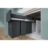 Hailo 0310-300 Ecoline Design Trio L eingebaute Abfall Biner 3x10L Schwarz