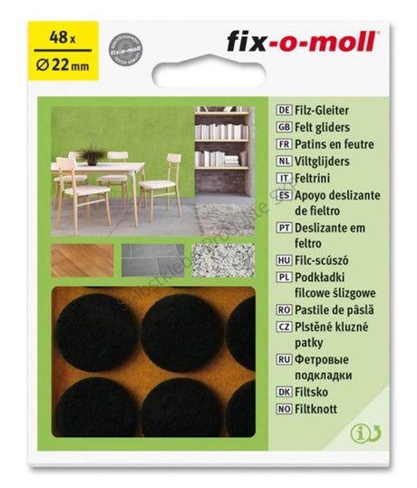 Fix-o-moll Filzglas rund 22mm braun