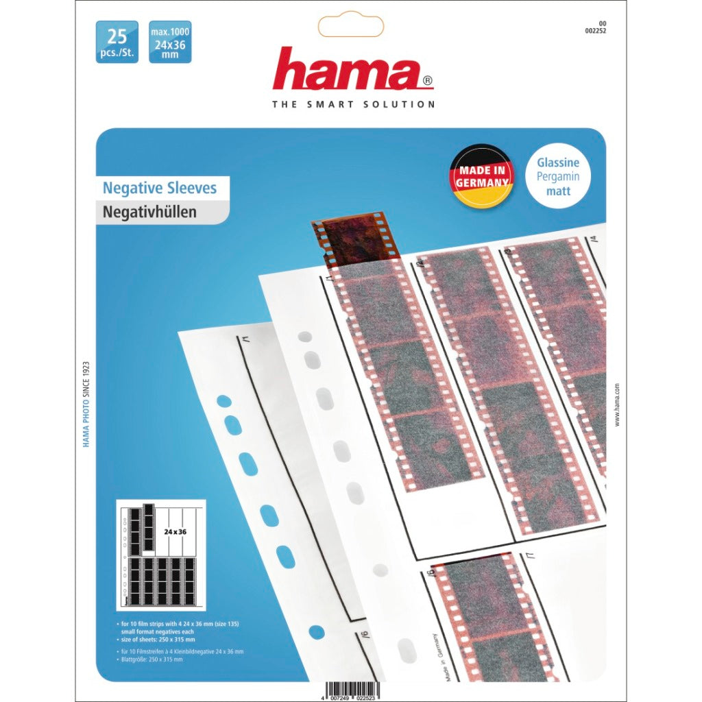 Hama Negativhüllen - A4-Format - 10x4 - Pergament - 24x36 mm - 25 Stk.
