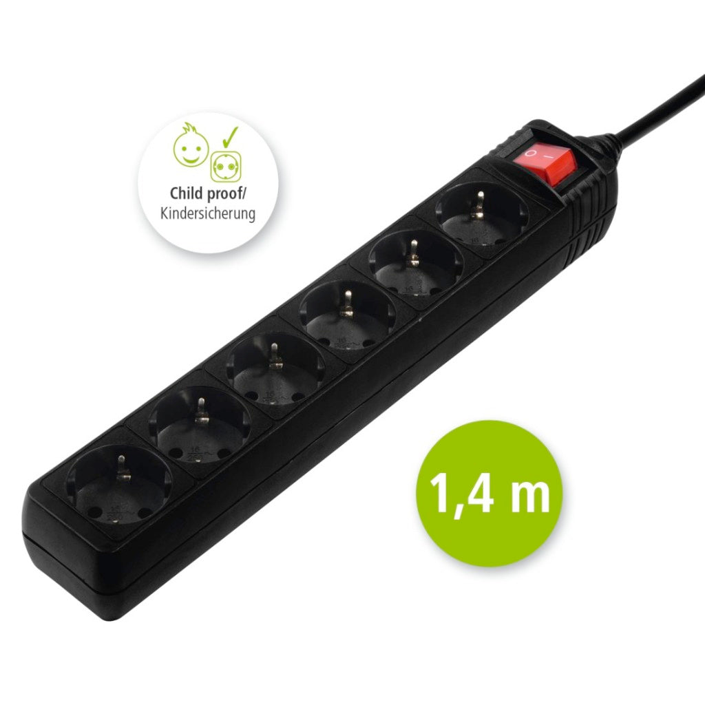 Hama 6-Wege Ja.w.s.a.ks.1,4m sw