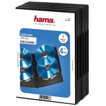 Hama DVD-Quad-Box 4DVD schwarz 5er-Pack