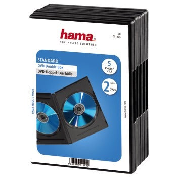 Hama DVD-Doppelbox schwarz 5er-Pack
