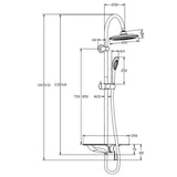 Schütte Regenduschset mit Mixerhahn und Plateau Wasserstraße Chrom-Weiße