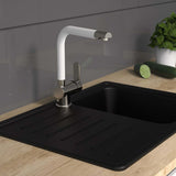 Schütte One -Button Mixer Crane mit hohem Ausgang Rio Edelstahl Matt White