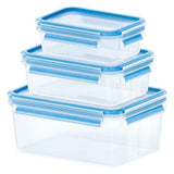 EMSA 508566 Clip Close Versholding Boxen 0,55L 1L 2,3 l 3 Stück Blau