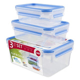 EMSA 508566 Clip Close Versholding Boxen 0,55L 1L 2,3 l 3 Stück Blau