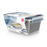 Emsa n1150600 Clip-and-Close-Lebensmittelbehälter, 2 l, Edelstahl