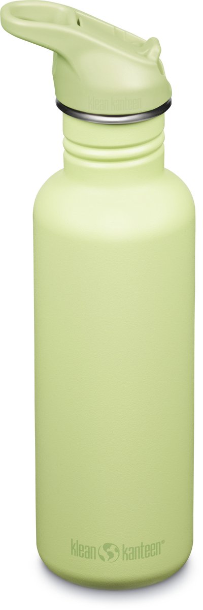 Klean Kanteen Trinkflasche – klassisch – Sportverschluss mit Flip – Shadow Lime – 800 ml