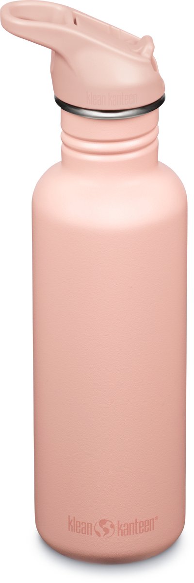 Klean Kanteen Trinkflasche – klassisch – Sportverschluss mit Flip – Pfirsichparfait – 800 ml
