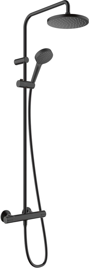 Hansgrohe vernis blend - showerpipe - 200mm maat - 1 straalfunctie - mat zwart - met thermostaat