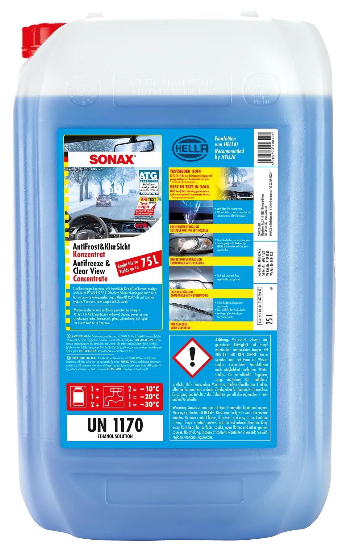 Sonax Fensterflüssigkeit Frostschutz Antifrost klar Anti-Rost + klar 25 l