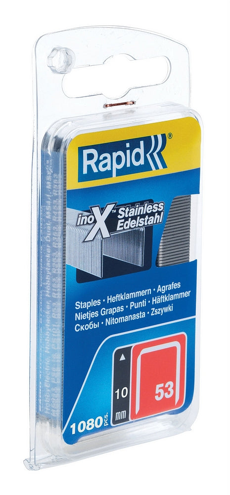 Rapid Nr. 53 dünne Drahtklammern Edelstahl 10 mm, 1.080 Stück - 40109511 - 40109511