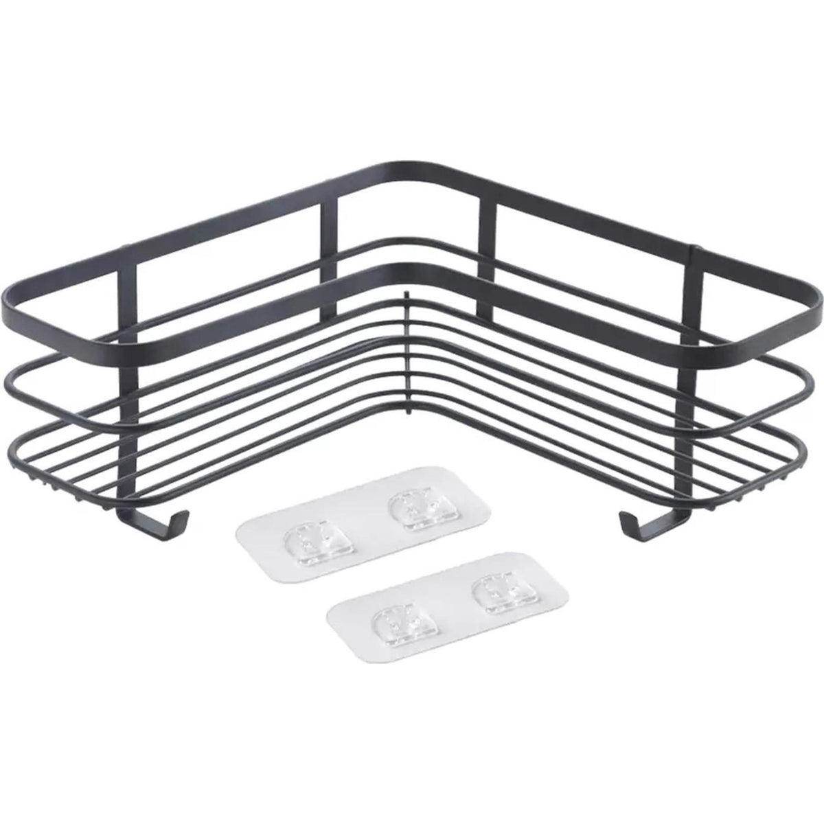 Metaltex Origin Lava Touch Dusch-Eckregal 25x25x13cm mattschwarz (Aufhängen ohne Bohren)
