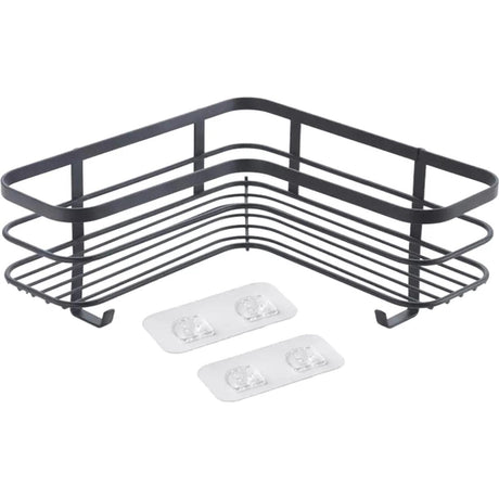 Metaltex Origin Lava Touch Dusch-Eckregal 25x25x13cm mattschwarz (Aufhängen ohne Bohren)