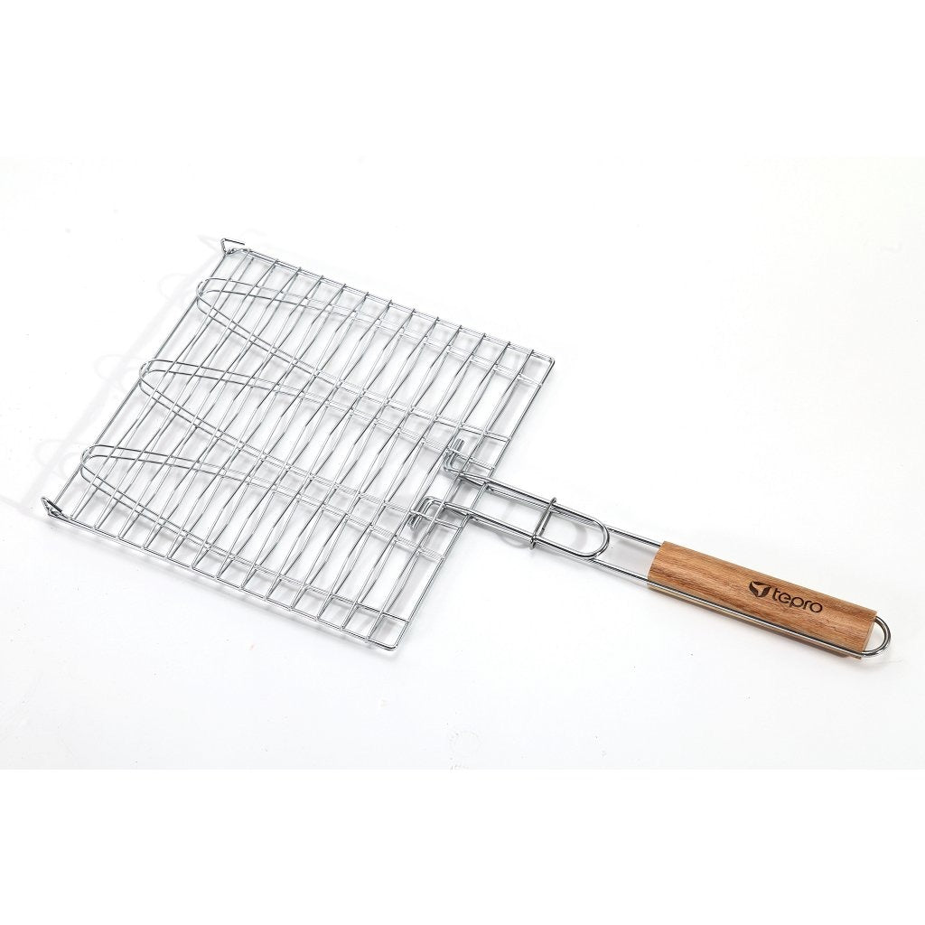 Tepro Tepro 8525 Fischklammer für 3 Fische mit Holzgriff, 58 cm