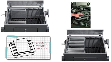 Tepro 8570 Hauptgrillrost für 28x39-50cm mit Zentraleinsatz-Grillsystem