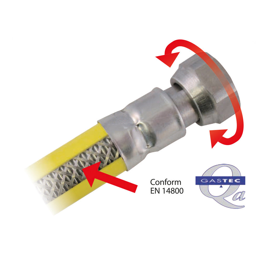 Scanpart Gasanschlussset Edelstahl-flexibel 125cm