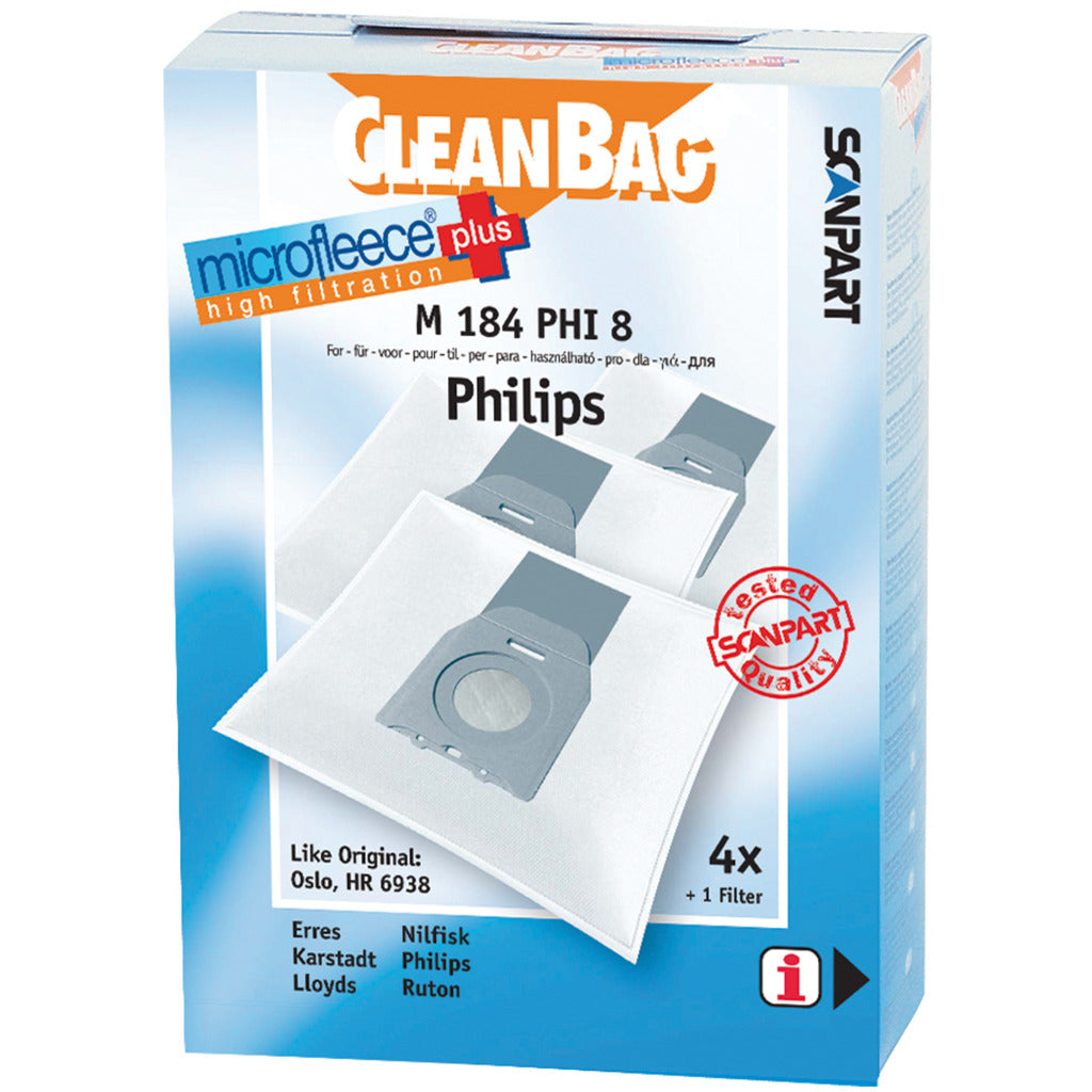 Scanpart m184phi8 Microfleese Staubbeutel Philips Oslo und Micro