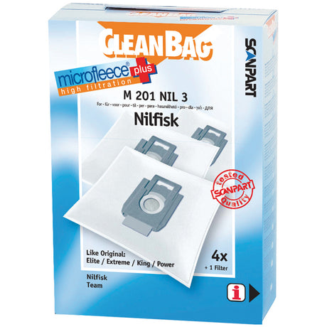 Scanpart m201nil3 Microfleese Staubbeutel Nilfisk King Micro EN