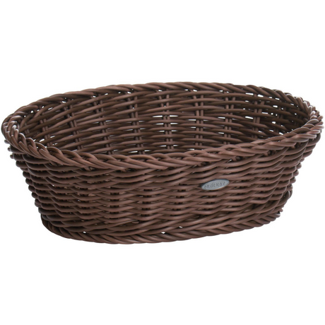Westmark Salen Korb oval 26x19x8cm – brauner Aufbewahrungskorb aus Kunststoff.
