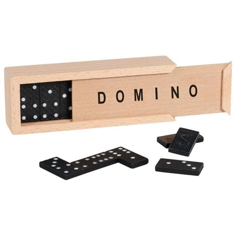 Domino-Spiel in Holzkiste. 3,8x1,9cm. 2