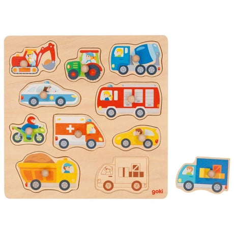 Hintergrundknopfpuzzle. Fahrzeuge. 10. Klasse