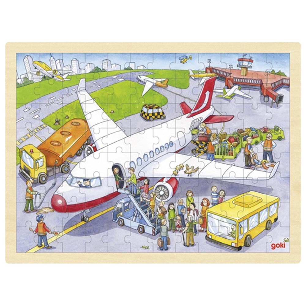 Goki-Puzzle, am Flughafen. 96 Teile. 3+