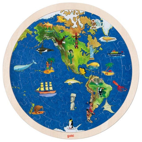 GOKI Doppel -Seiten -Holz -Puzzle - Globe, 57st.