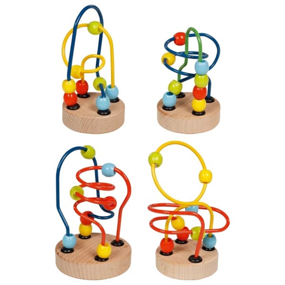 Goki Mini-Perlenlabyrinth. 7-9cm. 4 Sortiment.