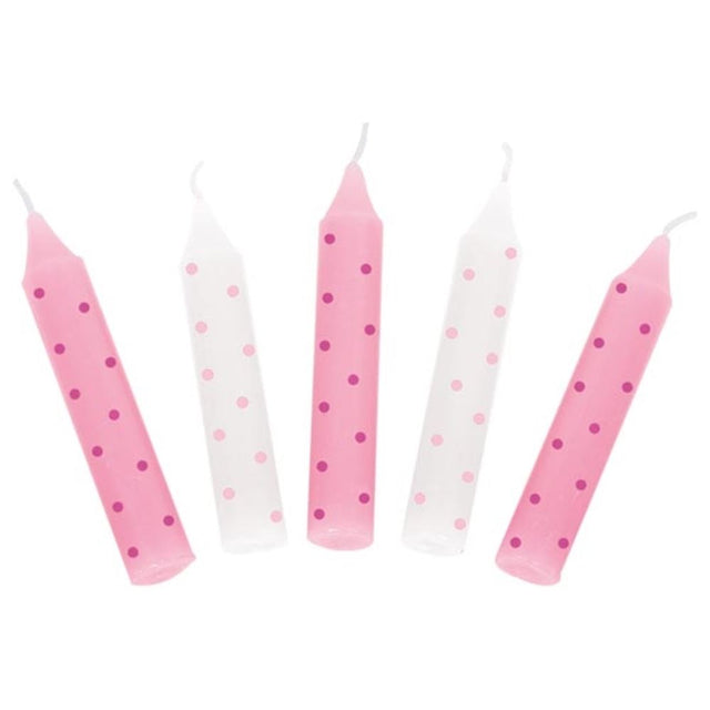 Set Geburtstagskerzen, rosa Punkte. 1,