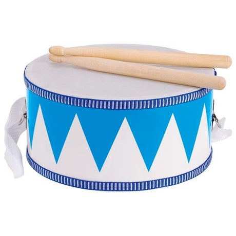 Goki Holztrommel mit Stöcken blau weiß